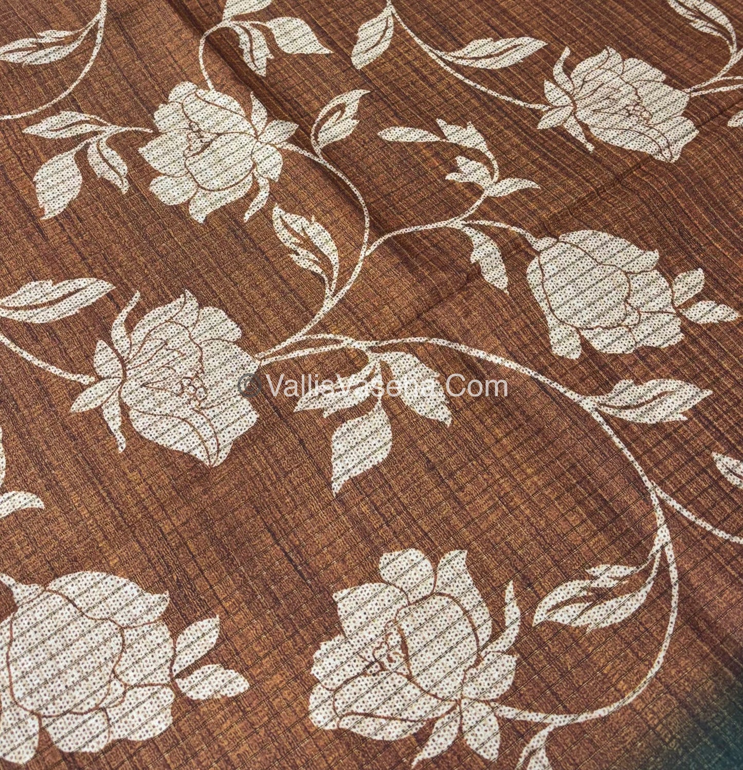 Art Tussar / Art Silk - Orange & Green  Shade - VVATS004