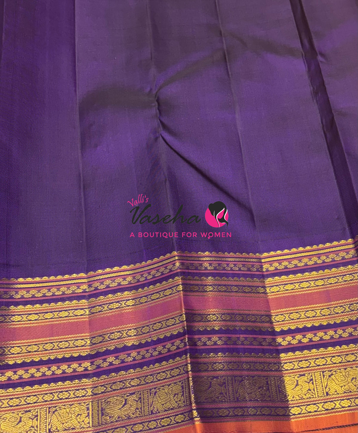 Pure Vintage Korvai Kanchipuram Silk Saree - Yellow With Violetish Purple - VVPS046