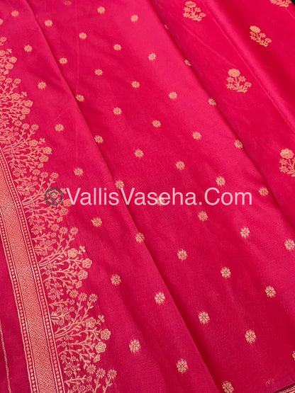 Semi Soft Silk with Border -Pink Shade  -VVSSS013