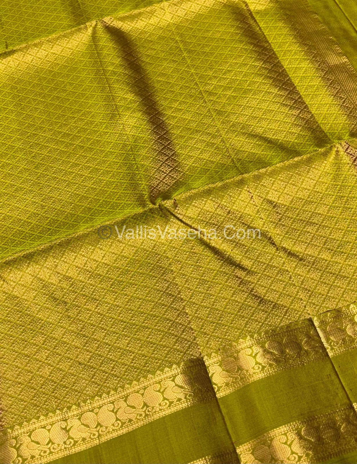 Pure Soft Silk Saree - Retta Petta Border - Purple & Green Shade - VVPSS057