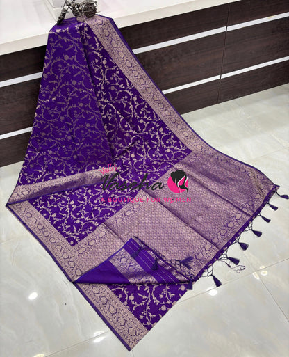 Banarasi - Heritage Silk - Semi Kathan Silk - Purple - VVBHS001