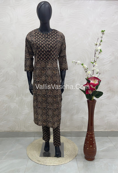 Trendy Printed  Cotton - Co-ord Set -  - VVRCS001