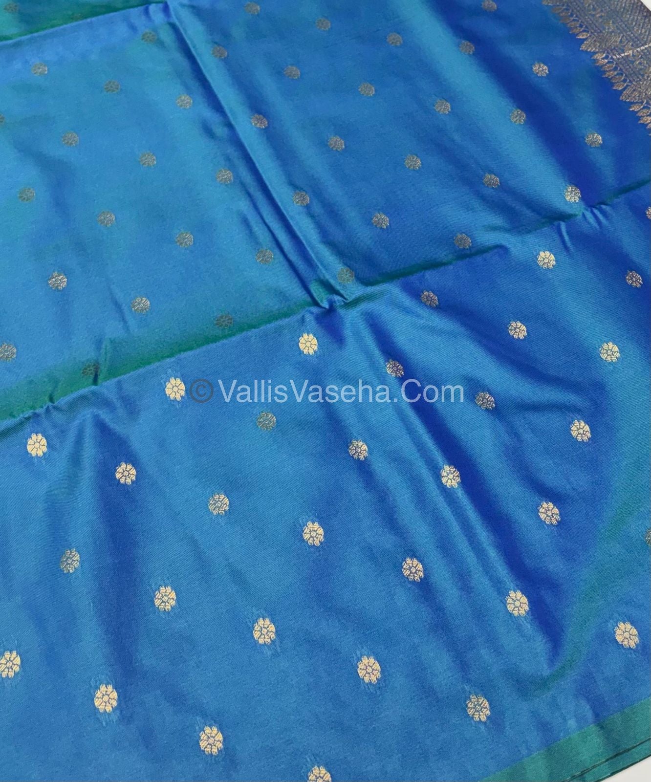 Semi Soft Silk - Peacock Blue Shade -VVSSS033