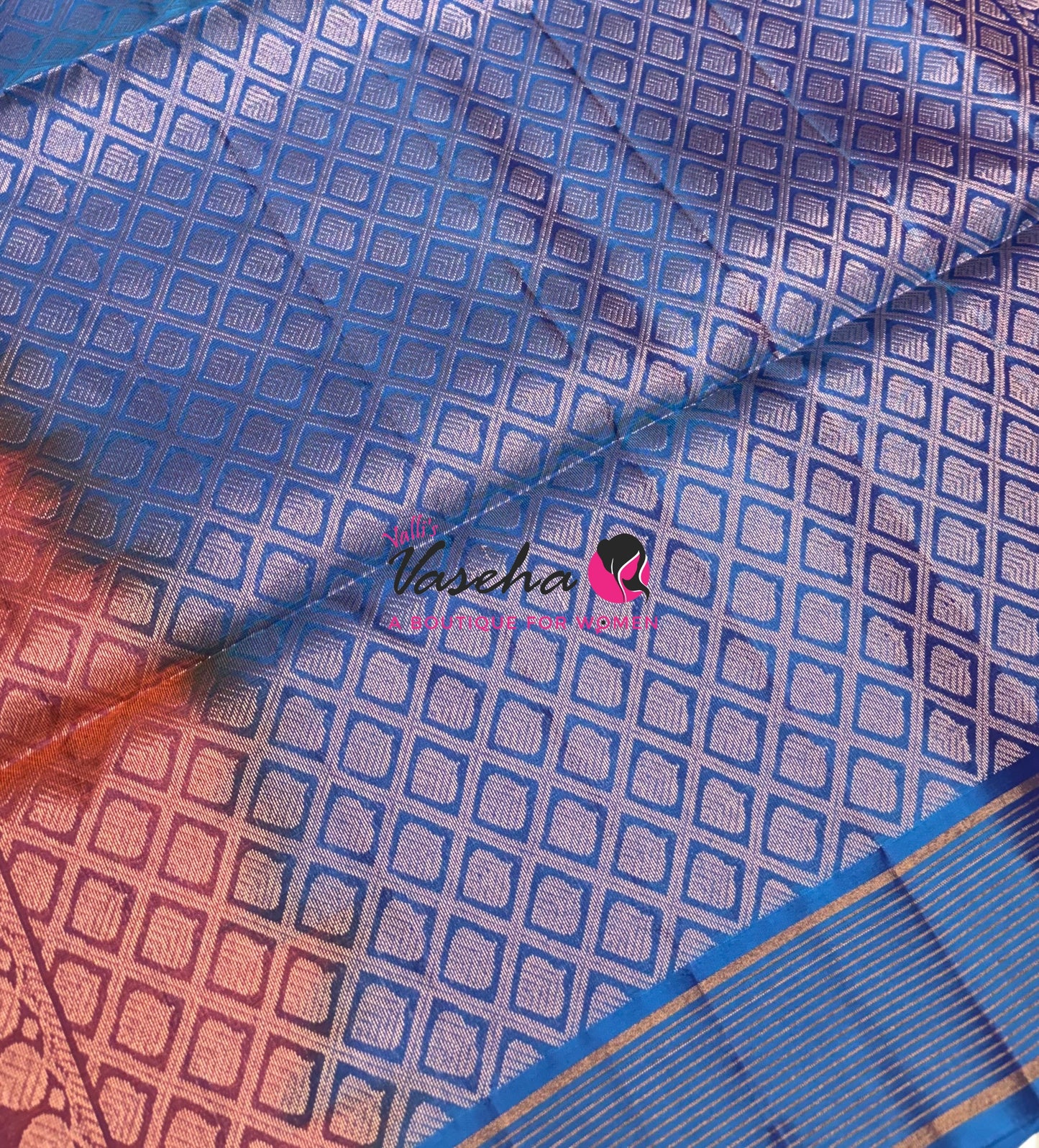 Half Mixed  Soft Silk Saree - (1.75 warp)Dual Tone Pink & Blue - VVPSS090