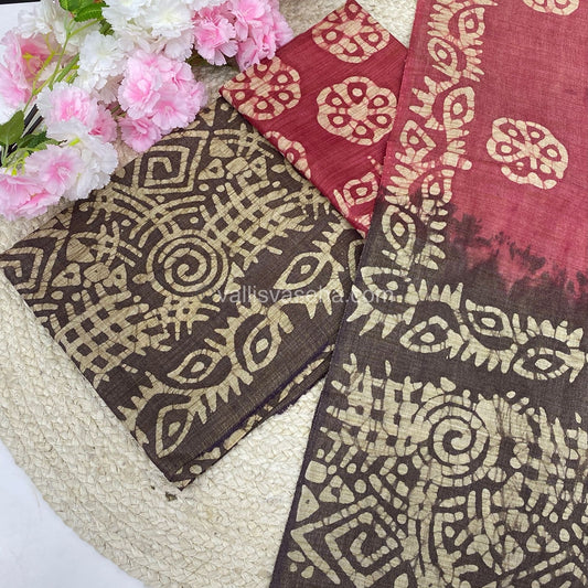 Unstitched Salwar Material- Baswada Batick Printed Silk - VVUSM005