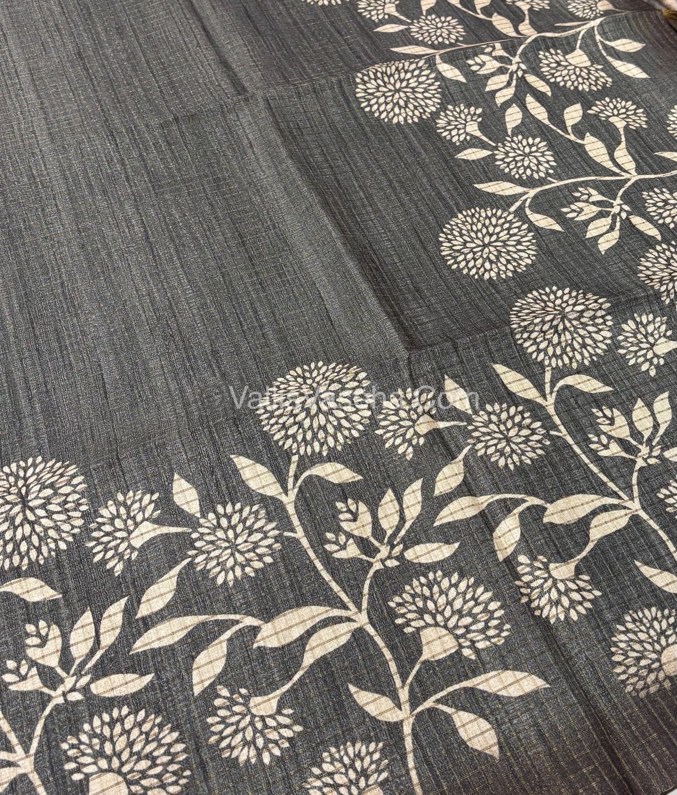 Art Tussar / Art Silk - Grey & Brown Shade - VVATS002