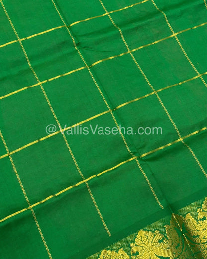 Semi Silk Cotton Saree - Pink with Green shade - VVSSC002