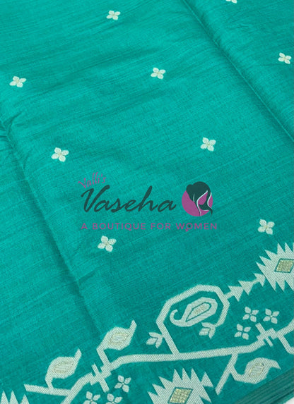 Semi Gicha Tussar Silk - Blue  Shade - VVGTS002