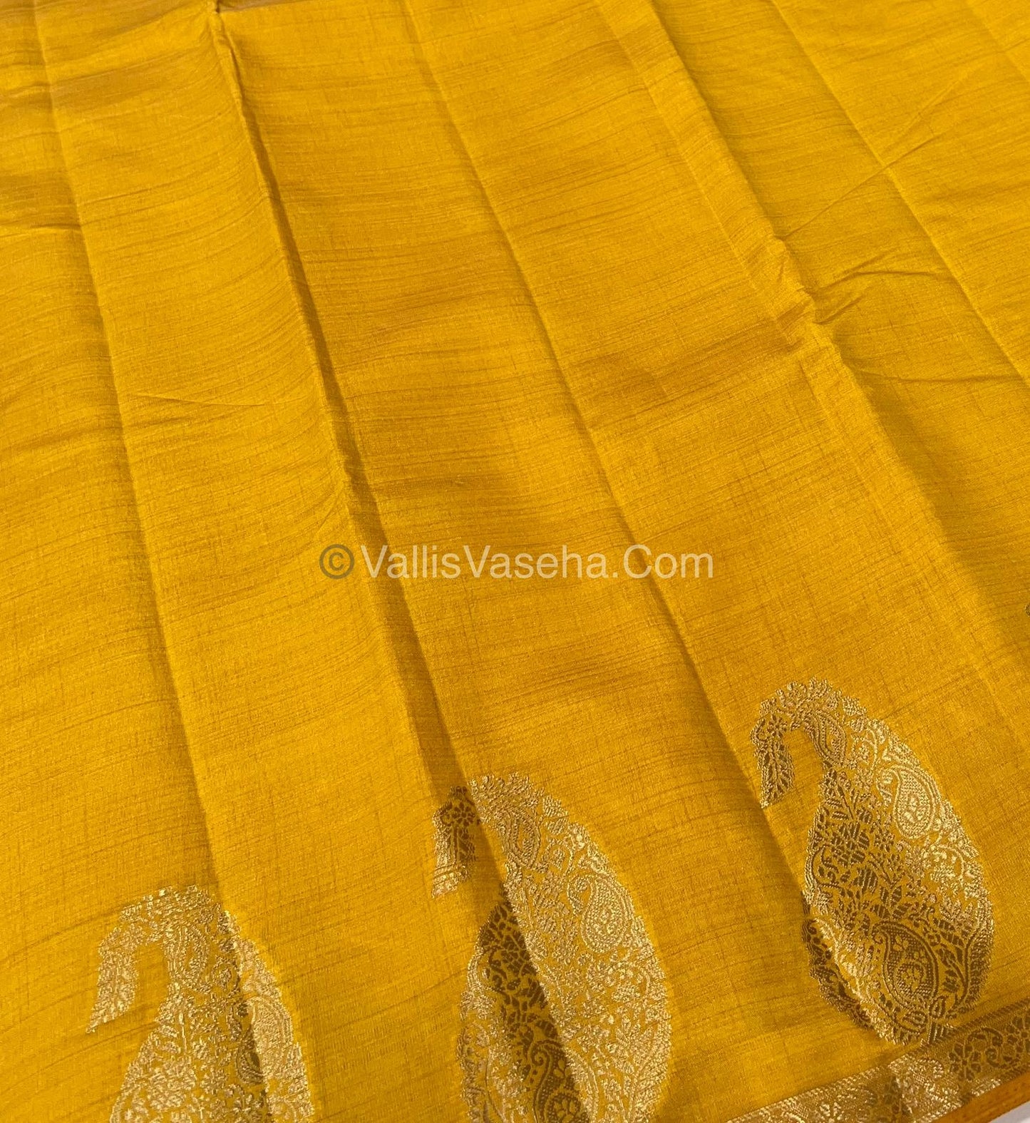 Semi Tussar Silk - Small Mango - Yellow Shade - VVSTS002