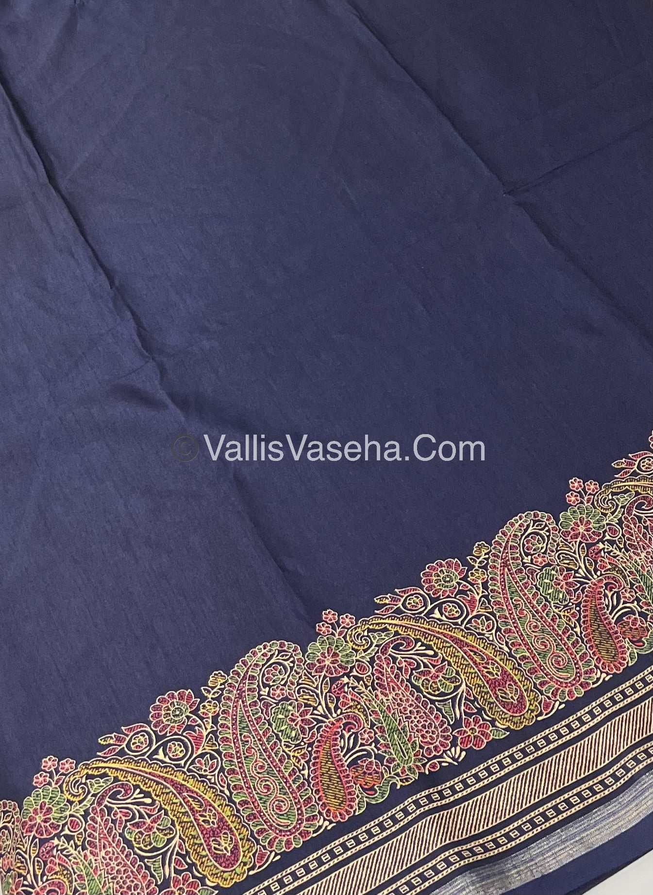 Casual Wear - Fancy Mixed Cotton - Navy Blue Shade - VVFMC001