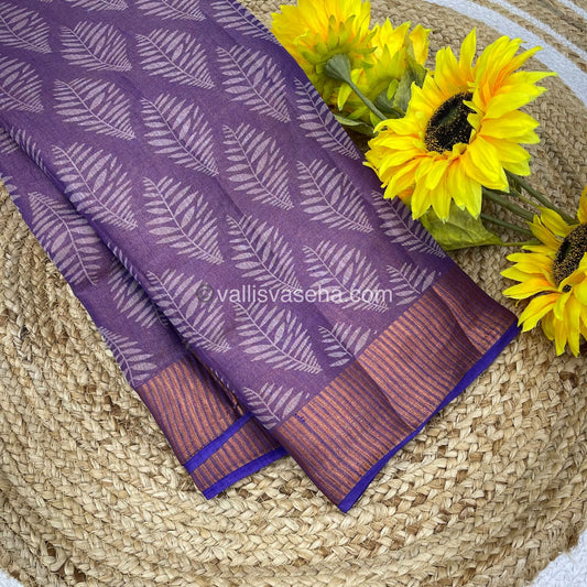 Semi Tussar Silk - Purple Shade - VVSTS001