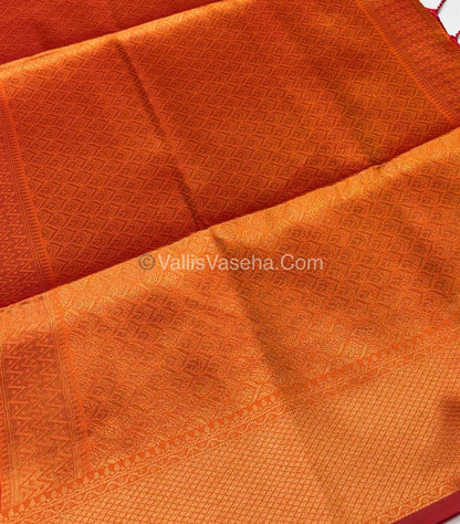 Semi Soft Silk - Border less - Orange Shade -VVSSS023