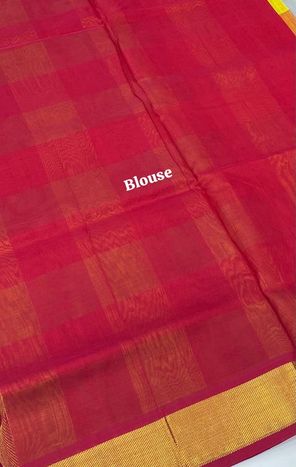 Pure Silk Cotton Saree - Pazhum Pazhamum Checks Design - VVPPSC01