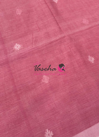Bengal Kaddhi Cotton Saree | VVBKC002 | Pink Shade