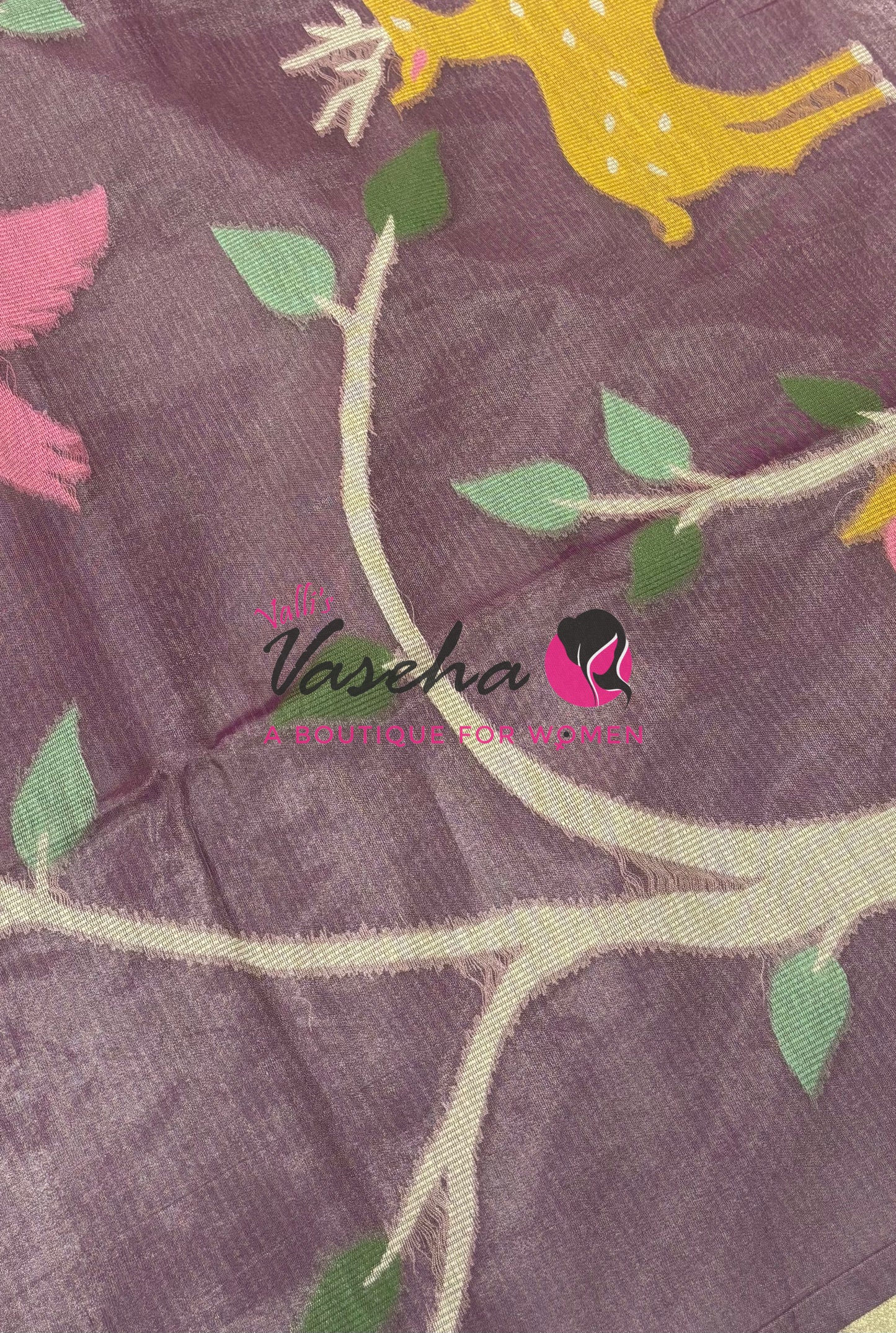 Semi Duppion Tussar Silk Saree | Purple Shade |VVSDT001