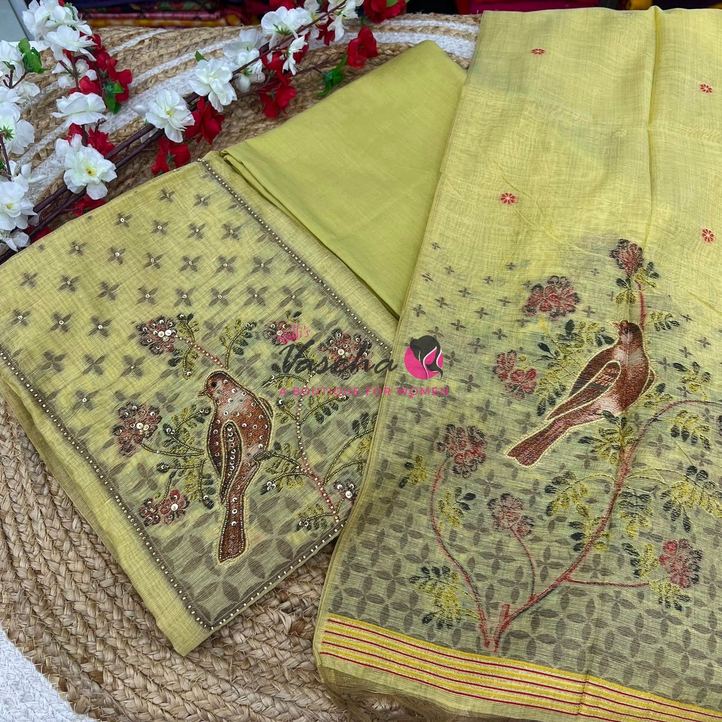 Unstitched Munga Cotton Salwar Material  | VVUSM029