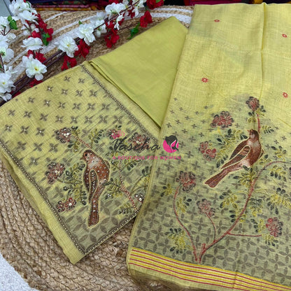 Unstitched Munga Cotton Salwar Material  | VVUSM029