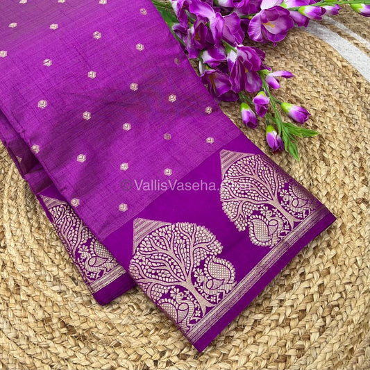 Semi Tussar Silk Saree - Purple shade - VVSTS036