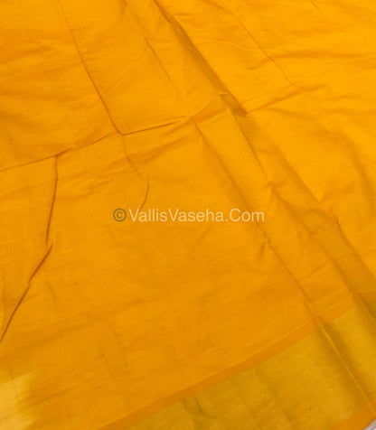 Semi Silk Cotton Saree - Ramar Blue & Yellow Combo - VVSSC001
