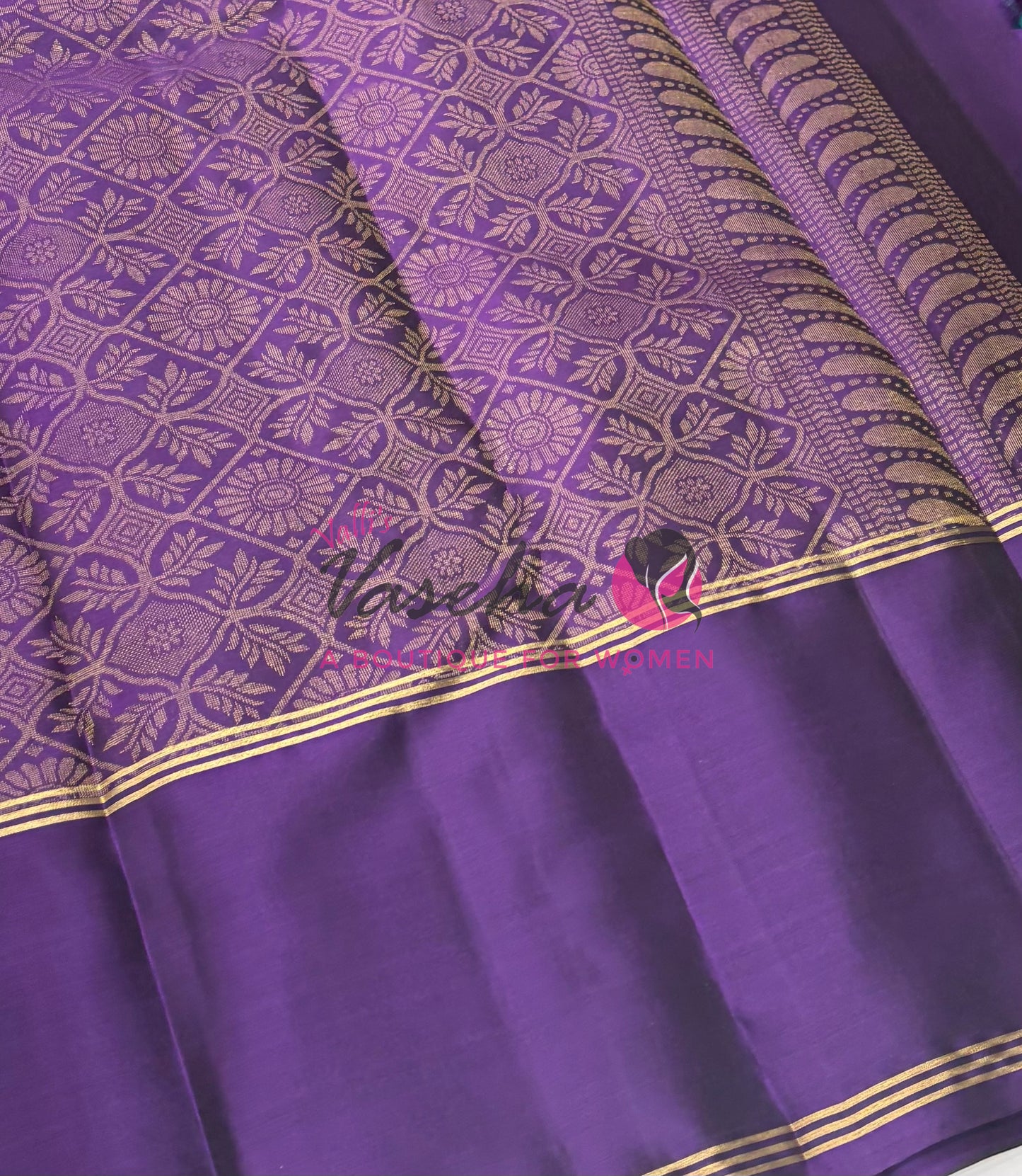 Half Mix - Pure Soft Silk Saree - Long Retta Petta Border with Butta - VVPSS105