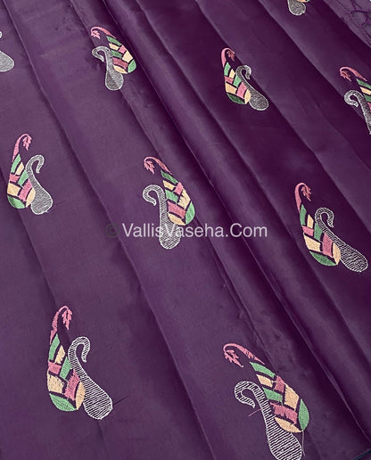 Butter Silk - Purple  & peacock green Combo - VVBS002