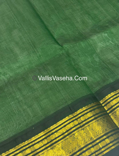 Pure Korvai Silk Cotton - Green with Green - VVKSC025