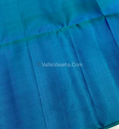 Pure Soft Silk Saree - Border Less  - Sea Blue & Peacock Blue Shade - VVPSS068
