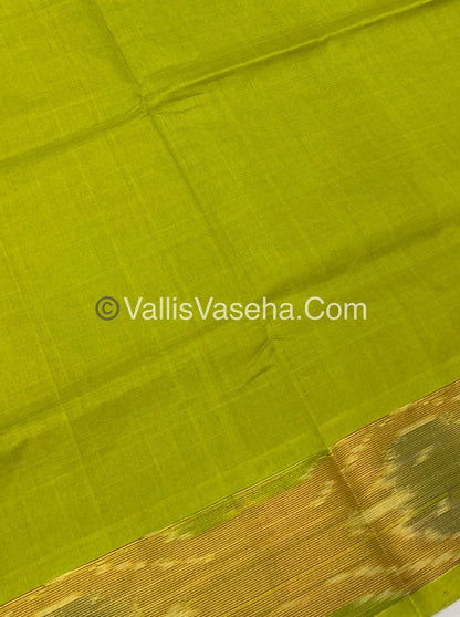 Semi Silk Cotton Saree - Purplish Wine & Green  - VVSSC001
