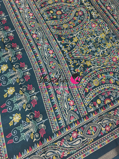 Casual Wear - Fancy Printed Silk  - Navy Blue Shade - VVFPS001
