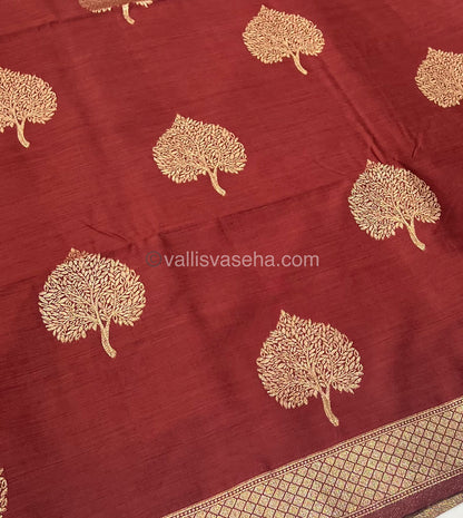 Banarasi - Heritage Silk - Semi Kathan Silk - Dark Brown Shade - VVBHS007