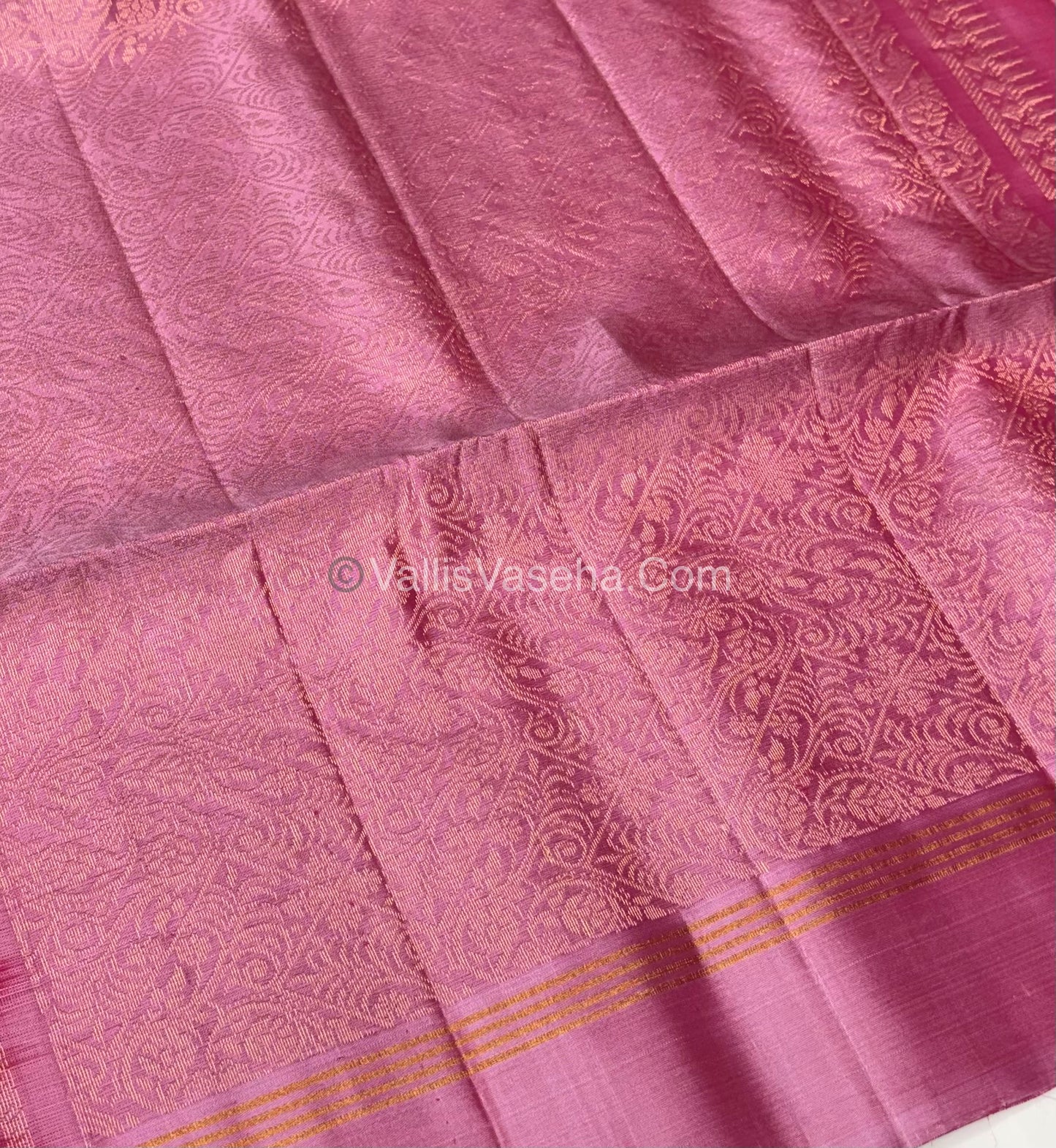 Pure Soft Silk Saree - Reddish Pink With Pink - VVPSS073