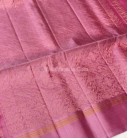 Pure Soft Silk Saree - Reddish Pink With Pink - VVPSS073