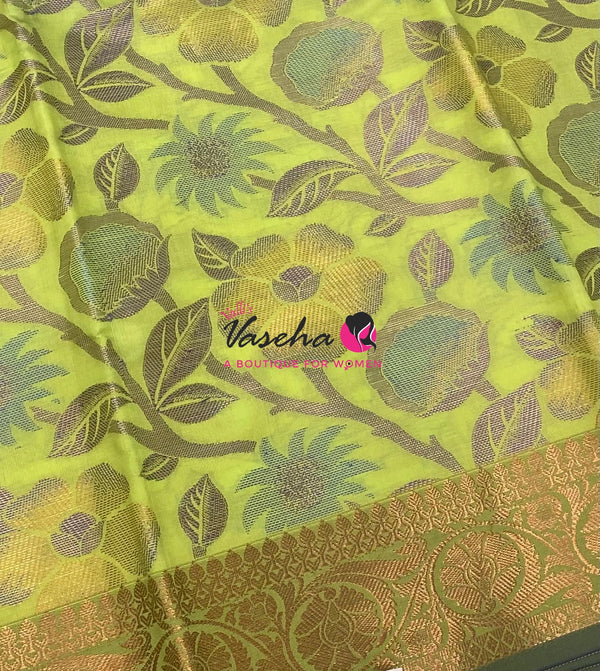 40% less - Offer Saree - Semi Banarsi Silk Saree - VVDS008