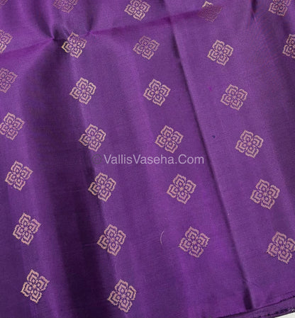 Pure Soft Silk Saree - Border Less  - Lemon Green & Purple Combo - VVPSS066