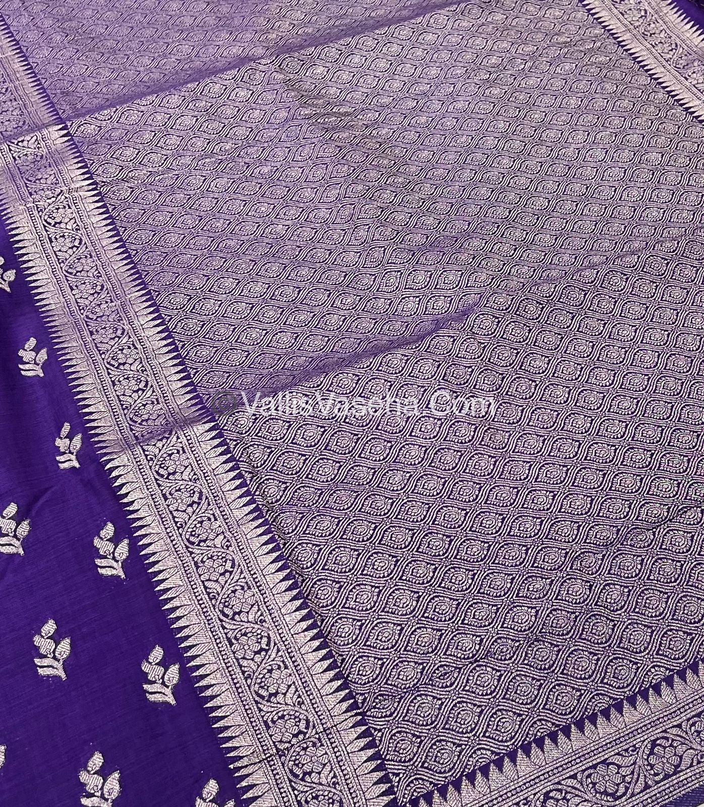 Banarasi - Heritage Silk - Semi Kathan Silk -  Violet Shade - VVBHS003
