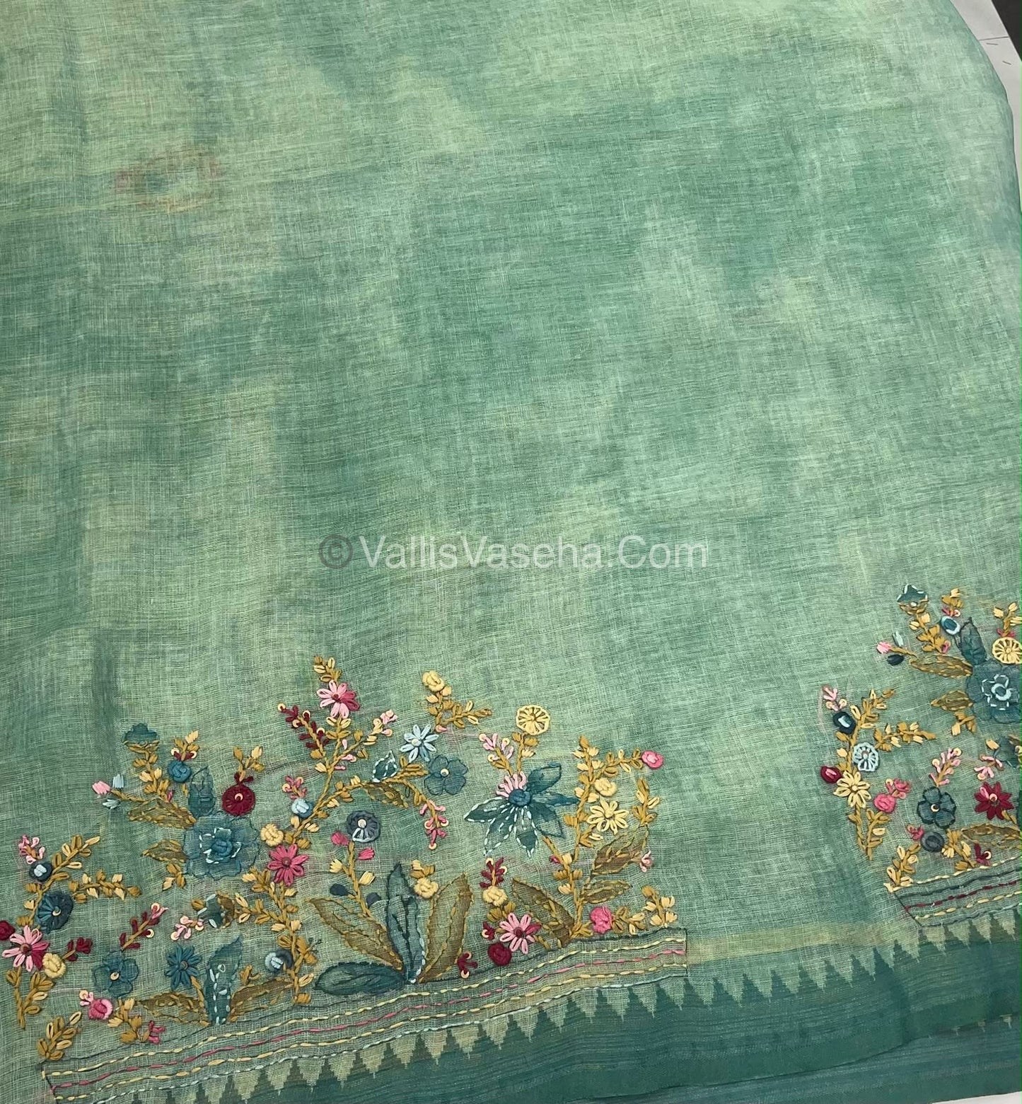 French Knot - Tissue Saree - Blue Shade - VVLFN013