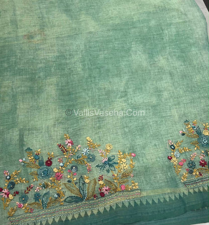 French Knot - Tissue Saree - Blue Shade - VVLFN013