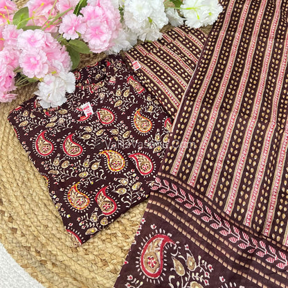 Ready Made - Anarkali - Salwar, Kameez & Duppatta(3pc)- Printed Cotton - VVAS005