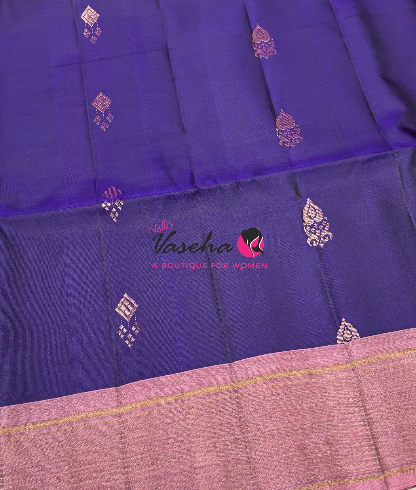 Half Mixed  Soft Silk Saree - (1.75 warp)Violetish Blue & Onion Pink - VVPSS090