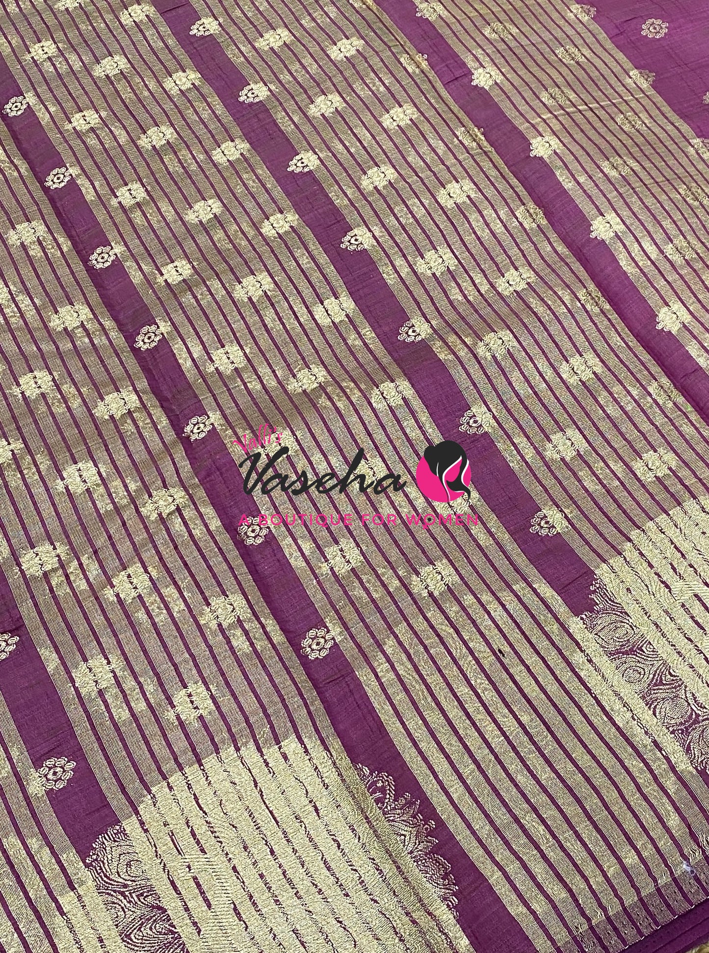Semi Tussar Silk Saree | Wine Shade |VVSTS056