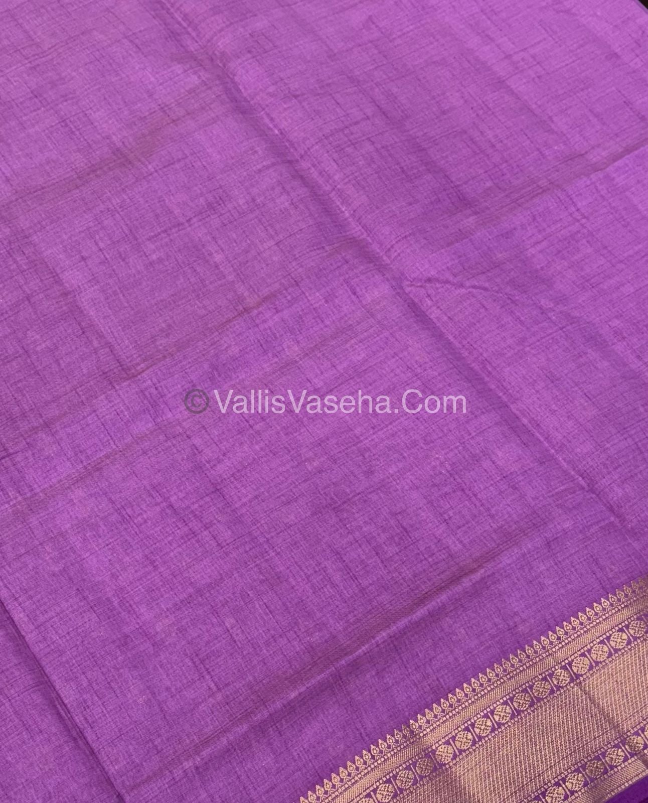 Semi Tussar Silk - Grand Pallu Lavander Shade - VVSTS023