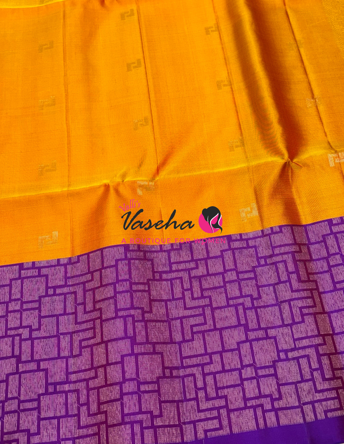 Pure Soft Silk Saree - Mango Yellow & Purple - VVPSS124