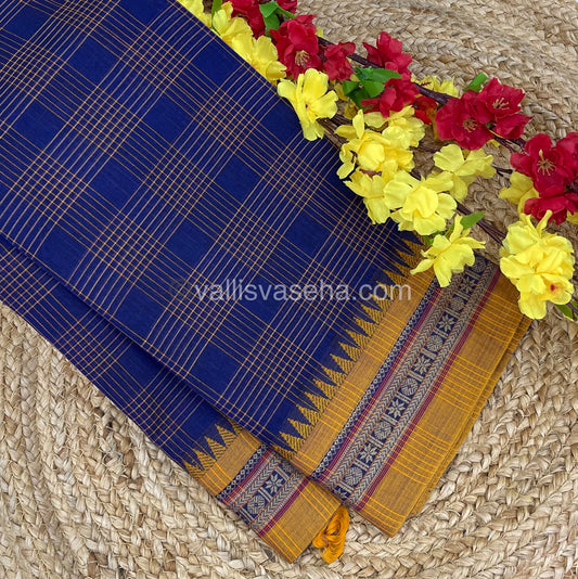 Narayanapet Mercerised Cotton Saree - All Over Checks Pattern-VVNMC001