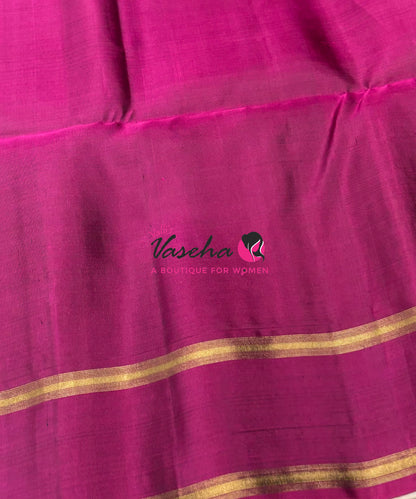 Pure Soft Silk Saree  - Kolam Weaving  - Brown & Pink Combo - VVPSS143