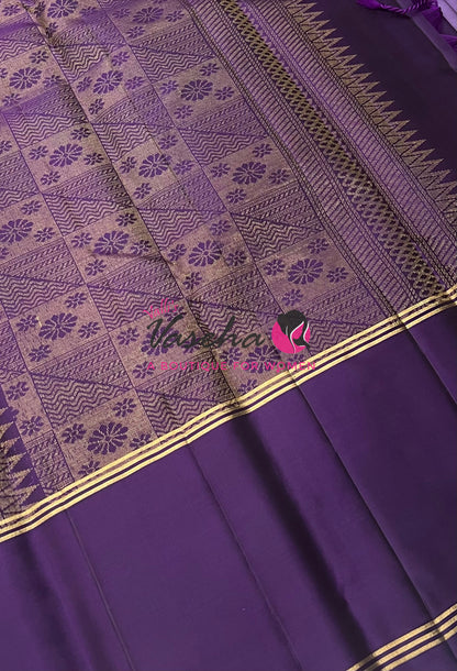 Half Mix - Pure Soft Silk Saree - Long Retta Petta Border with Butta - VVPSS084