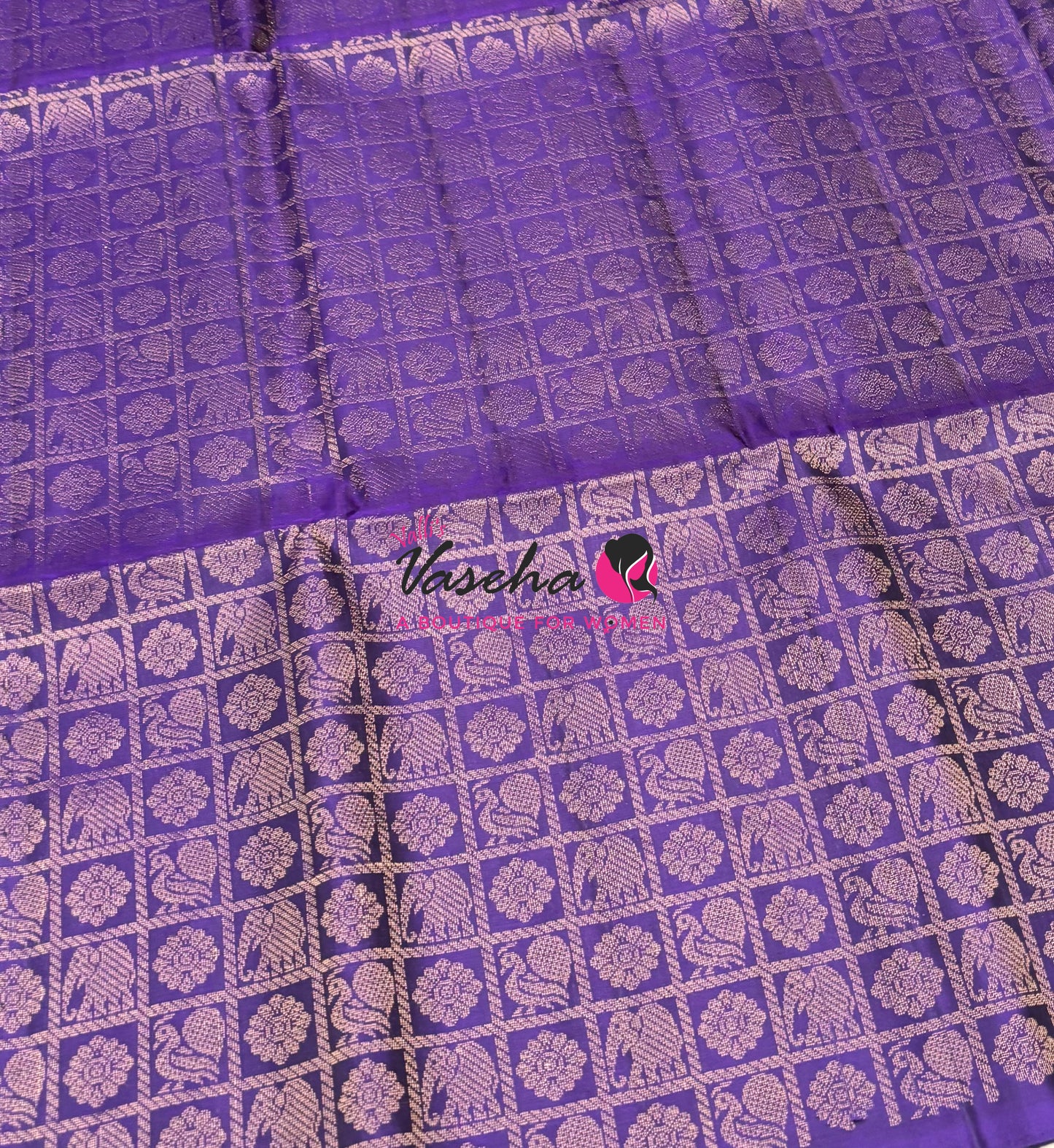 Pure Soft Silk Saree - Purple With Dual Tone Green Shade - VVPSS097