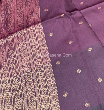 Semi Soft Silk - Light Purple With Dark Purple Shade -VVSSS032 - 5