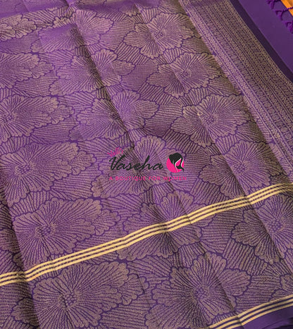 Half Mix - Pure Soft Silk Saree - Long Retta Petta Border with Butta - VVPSS105