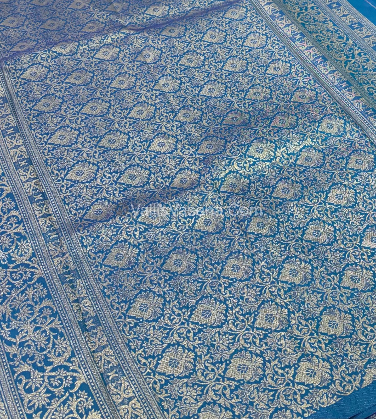 Semi Soft Silk - Border less - Blue Shade -VVSSS025