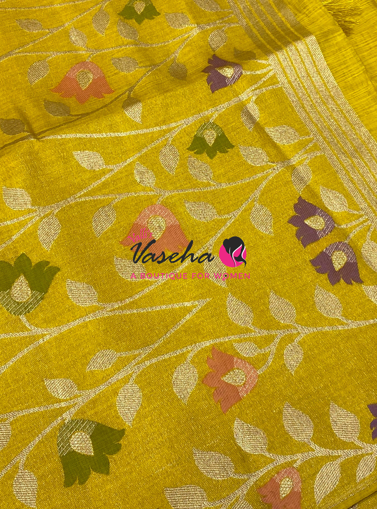 Banarasi - Heritage Meenakari Silk - Yellow Shade - VVBHS012